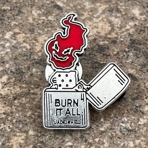 Lighter burn it‎ all brooch lapel pin backpack pin